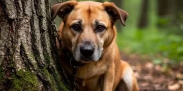 Пса увезли глубоко в лес и оставили привязанным к дереву, надеясь избавиться от него навсегда.