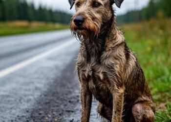 Мужики были потрясены, узнав, почему истощённая собака две недели не покидала дорогу.