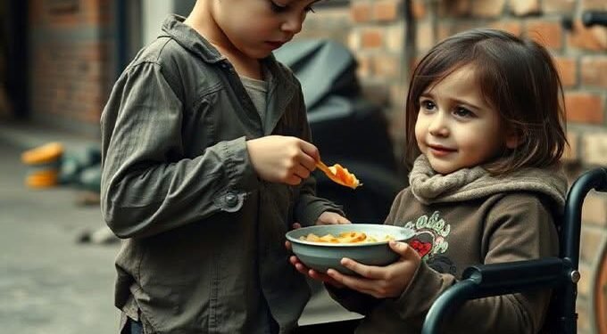 Отец наблюдает, как бродяга кормит его дочь-колясочницу необычной пищей… То, что он увидел дальше, потрясло до глубины души!