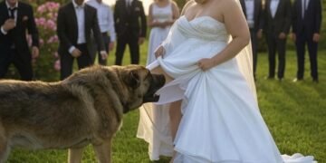 Никто на свадьбе не знал, что она скрывала под платьем, но собака вовремя поняла, что что-то не так…