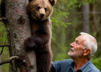 Медведица рычала, метались из стороны в сторону и жалобно просила помощи для своего детёныша — и люди откликнулись.