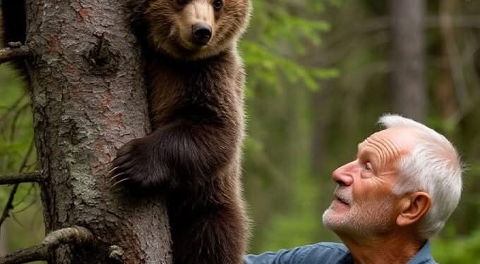 Медведица рычала, метались из стороны в сторону и жалобно просила помощи для своего детёныша — и люди откликнулись.