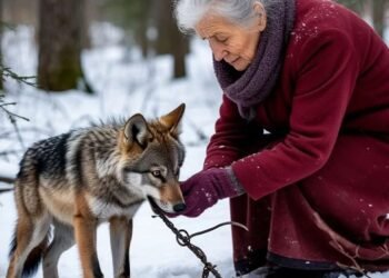 Бабушка спасла щенка, но вскоре поняла — это не простой пёс, а волчонок. Прошёл год, и зверь отблагодарил её за доброту.