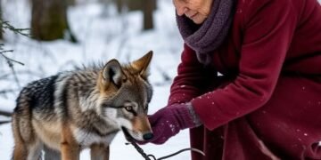 Бабушка спасла щенка, но вскоре поняла — это не простой пёс, а волчонок. Прошёл год, и зверь отблагодарил её за доброту.