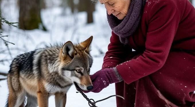 Бабушка спасла щенка, но вскоре поняла — это не простой пёс, а волчонок. Прошёл год, и зверь отблагодарил её за доброту.