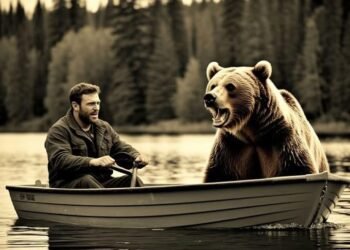 Медведица громко ревела, метала́сь из стороны в сторону и жалобно просила помощи для своего детёныша